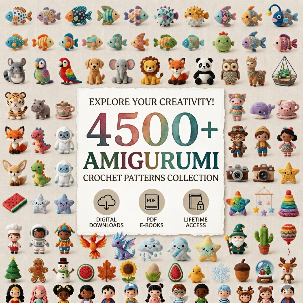 4500+ Amigurumi Crochet Patterns Bundle, Animals, Dolls, Food, Nature, PDF Download
