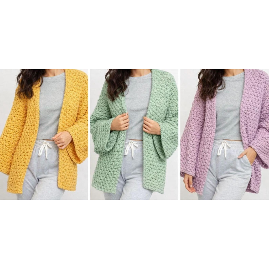 Crochet Cardigan And Sweater Bundle, 50 PDF Patterns Collection