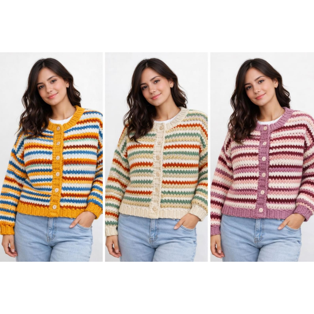 Crochet Cardigan And Sweater Bundle, 50 PDF Patterns Collection