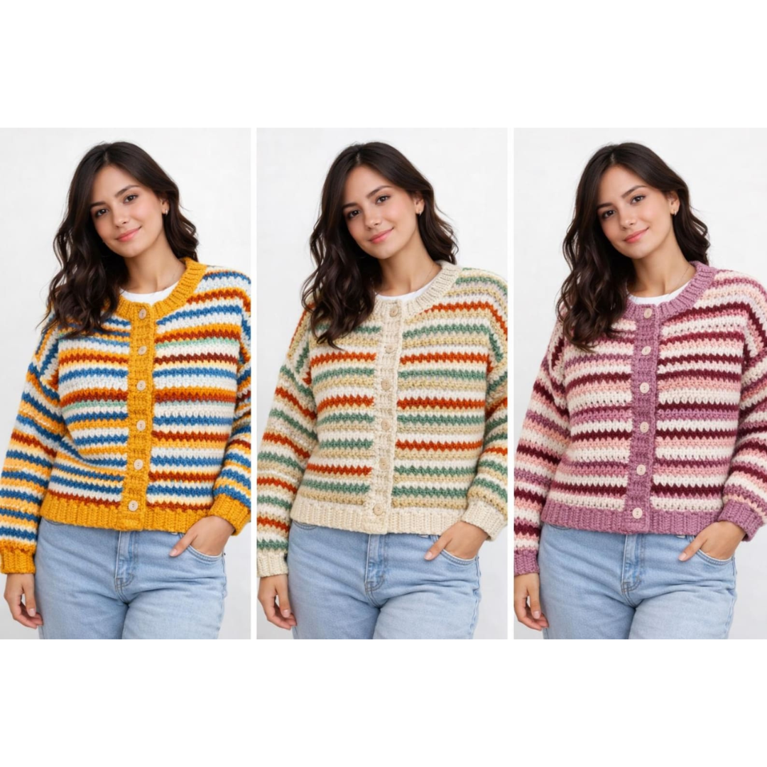 Crochet Cardigan And Sweater Bundle, 50 PDF Patterns Collection