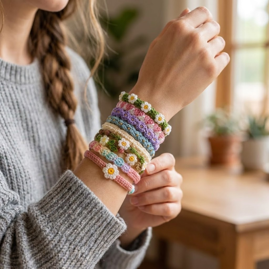 Crochet Bracelet Pattern Bundle, Boho Friendship Bracelets And Gifts