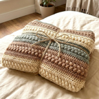 Farmhouse Crochet Blanket Pattern, Rustic Textured Afghan