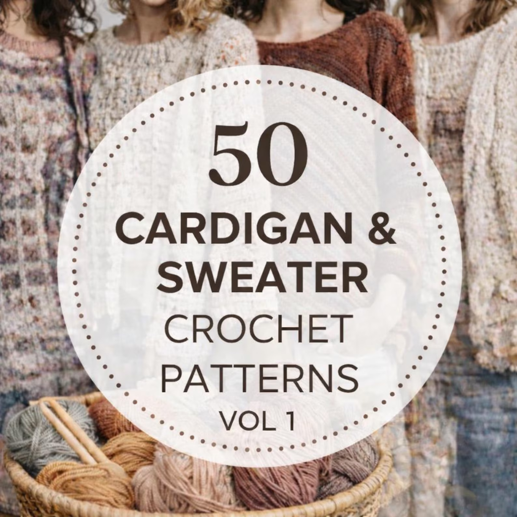 Crochet Cardigan And Sweater Bundle, 50 PDF Patterns Collection
