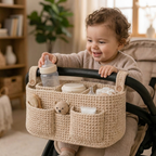 Crochet Stroller Organizer Pattern, Beginner Baby Diaper Caddy