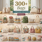 Crochet Bag Bundle, 300+ Patterns Boho, Modern, Vintage, Instant Download