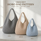 Crochet Bag Pattern PDF, Relaxed Tote, 3 Sizes, Beginner Friendly