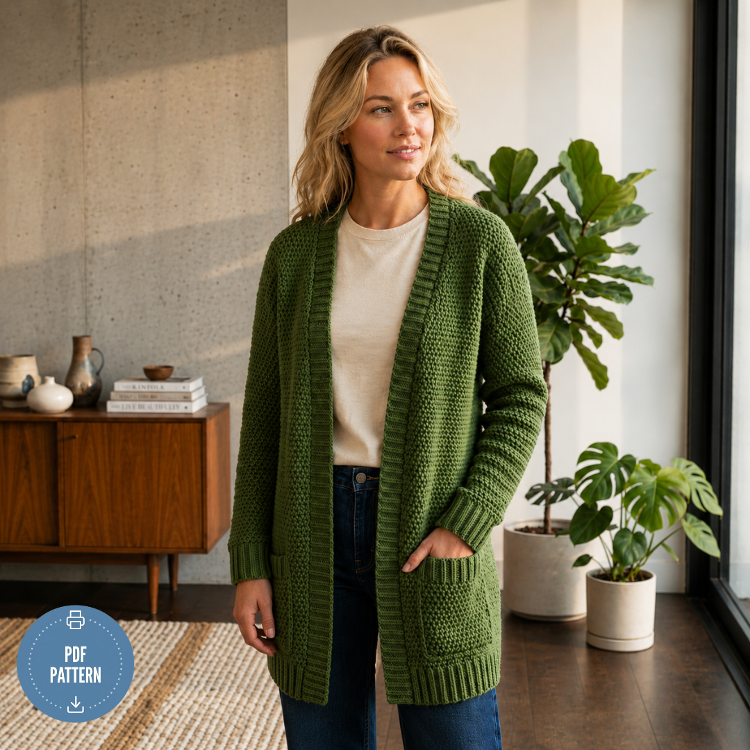 Cardigan Crochet Pattern, Beginner Friendly XS To 4XL Design