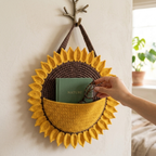 Sunflower Wall Organizer Crochet Pattern, Beginner Friendly, Instant Download