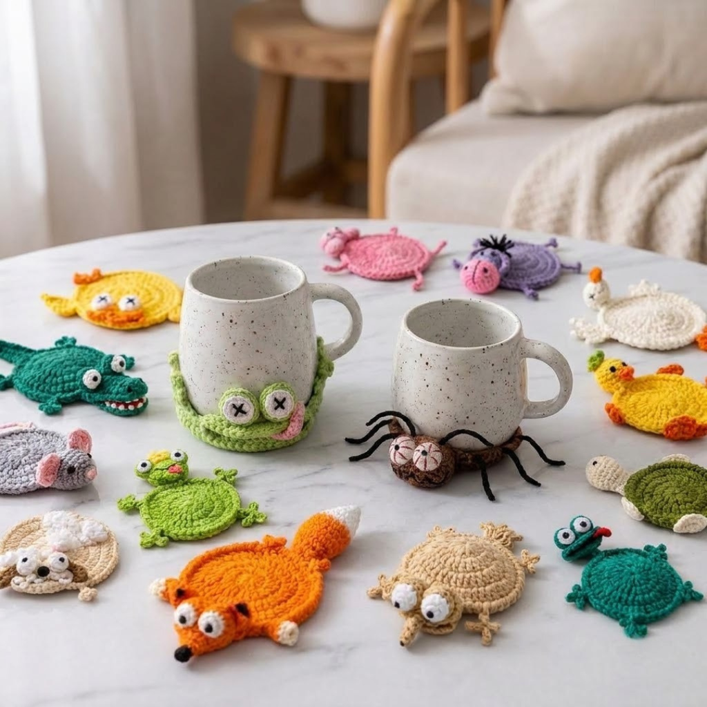 Animal Crochet Coaster Patterns, 22 Pattern Bundle