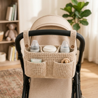 Crochet Stroller Organizer Pattern, Beginner Baby Diaper Caddy