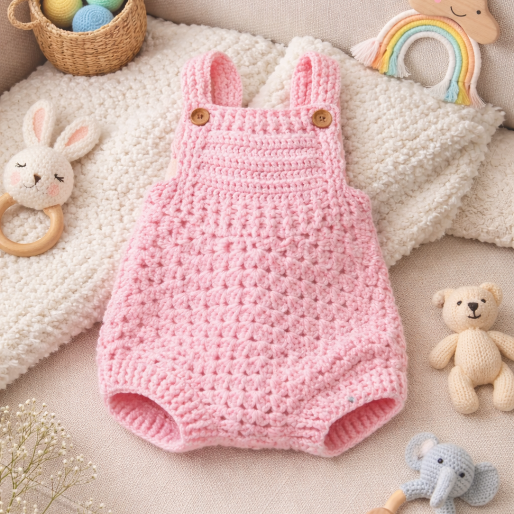 Crochet Baby Romper Pattern, Newborn Set With Booties