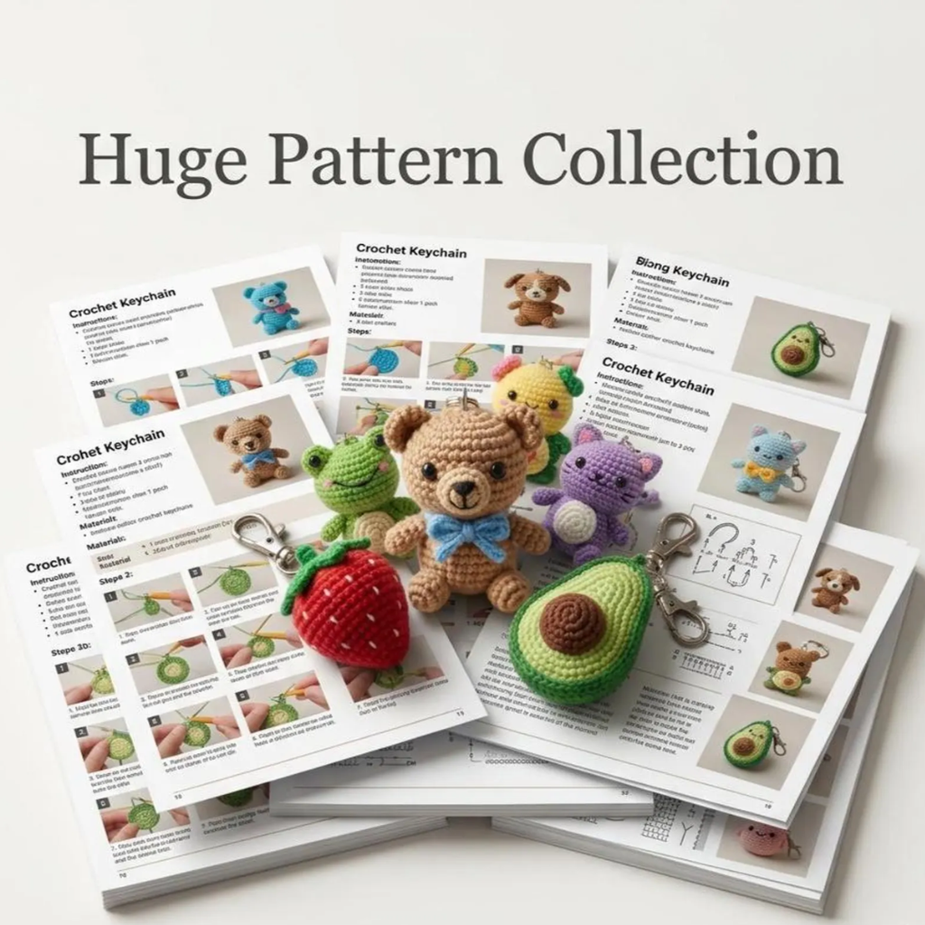 Crochet Keychain Bundle, 200+ Patterns, Instant Download, Amigurumi Patterns