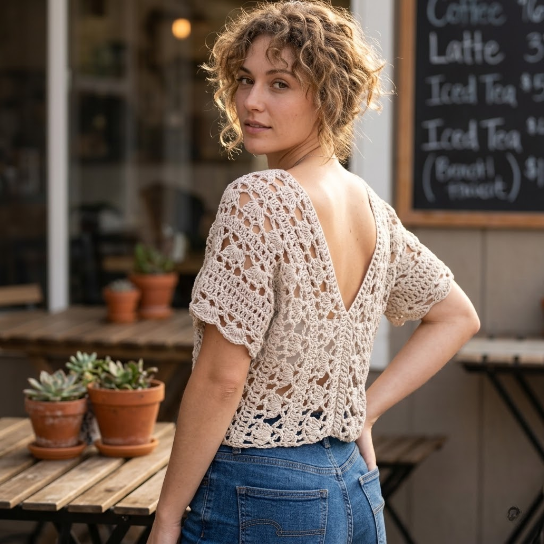 Crochet Lace Top Pattern, Stylish XS To 4XL Summer Blouse