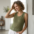 Crochet Tank Top Pattern, Boho Lace Sleeveless Blouse PDF