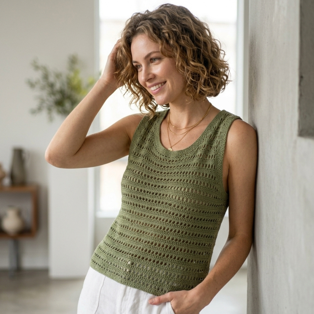 Crochet Tank Top Pattern, Boho Lace Sleeveless Blouse PDF