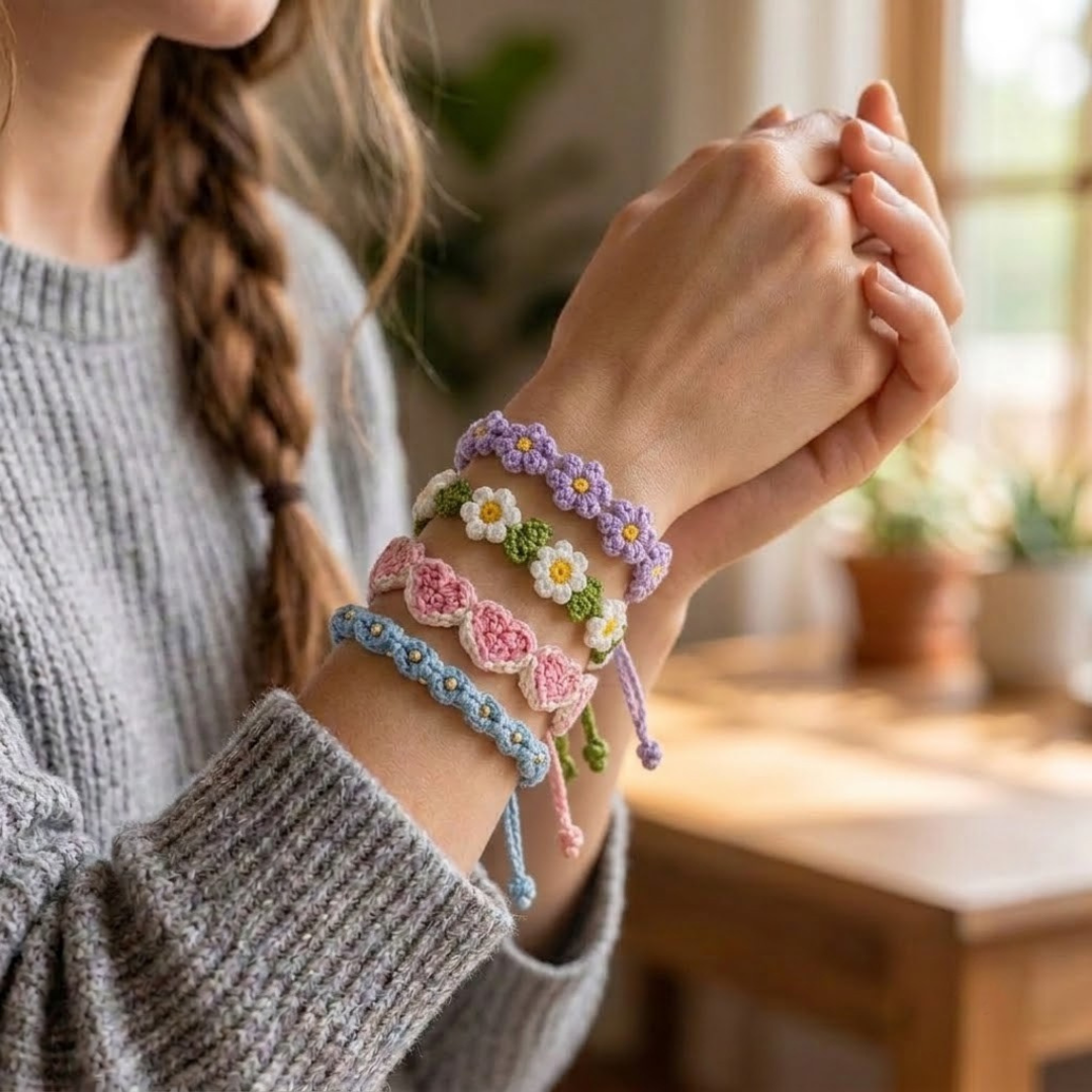 Crochet Bracelet Pattern Bundle, Boho Friendship Bracelets And Gifts