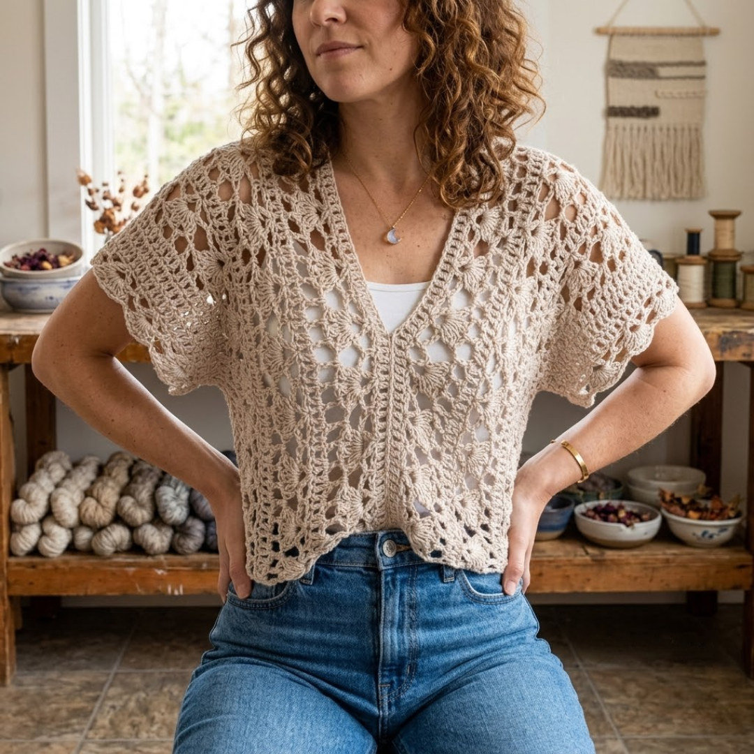 Crochet Lace Top Pattern, Stylish XS To 4XL Summer Blouse