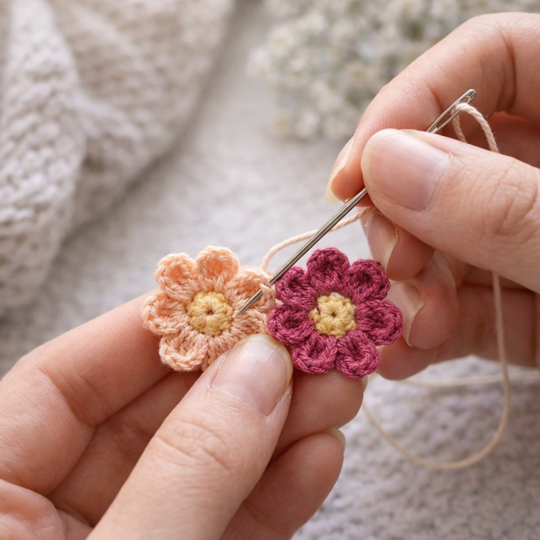 Spring Flowers Bracelet Crochet Pattern PDF, Instant Download