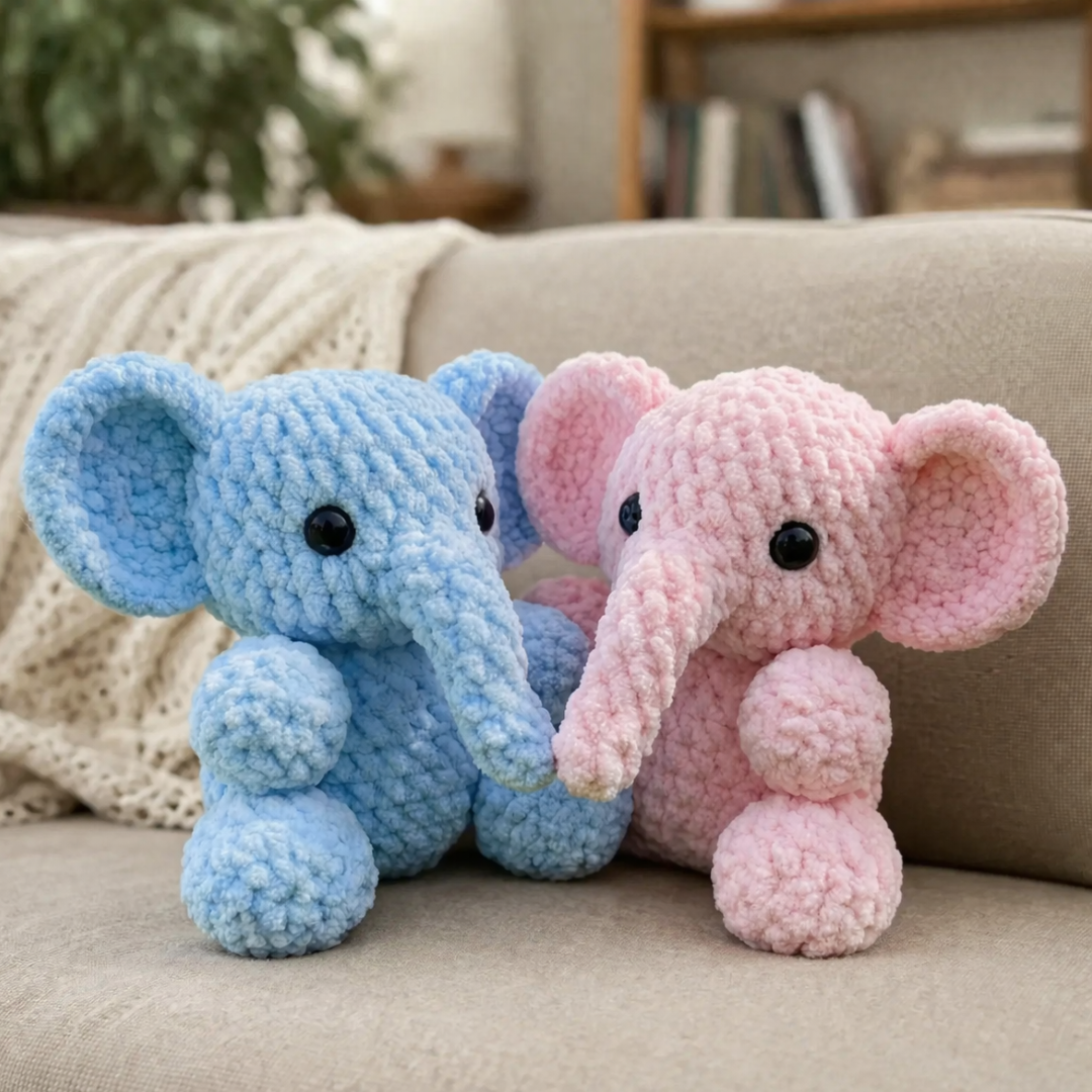 Baby Elephant Crochet Pattern, Amigurumi, Beginner Friendly, Instant Download