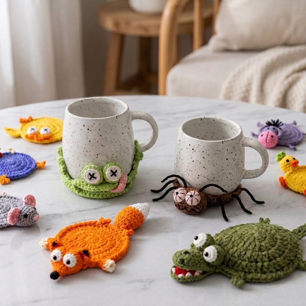 Animal Crochet Coaster Patterns, 22 Pattern Bundle