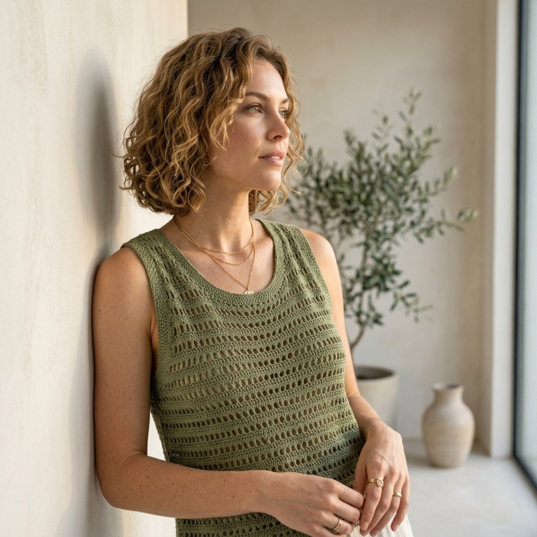 Crochet Tank Top Pattern, Boho Lace Sleeveless Blouse PDF