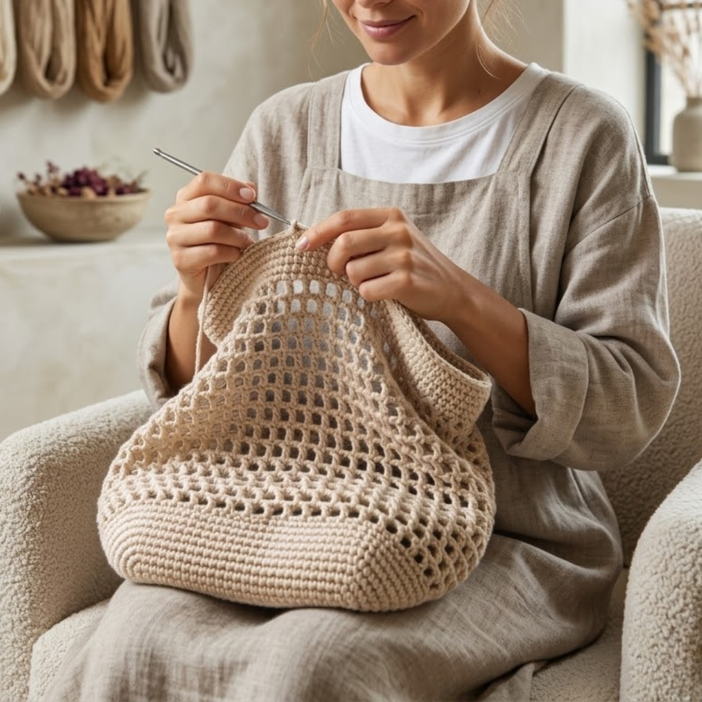 Market Bag Crochet Pattern, Beginner Friendly Tote Bag PDF