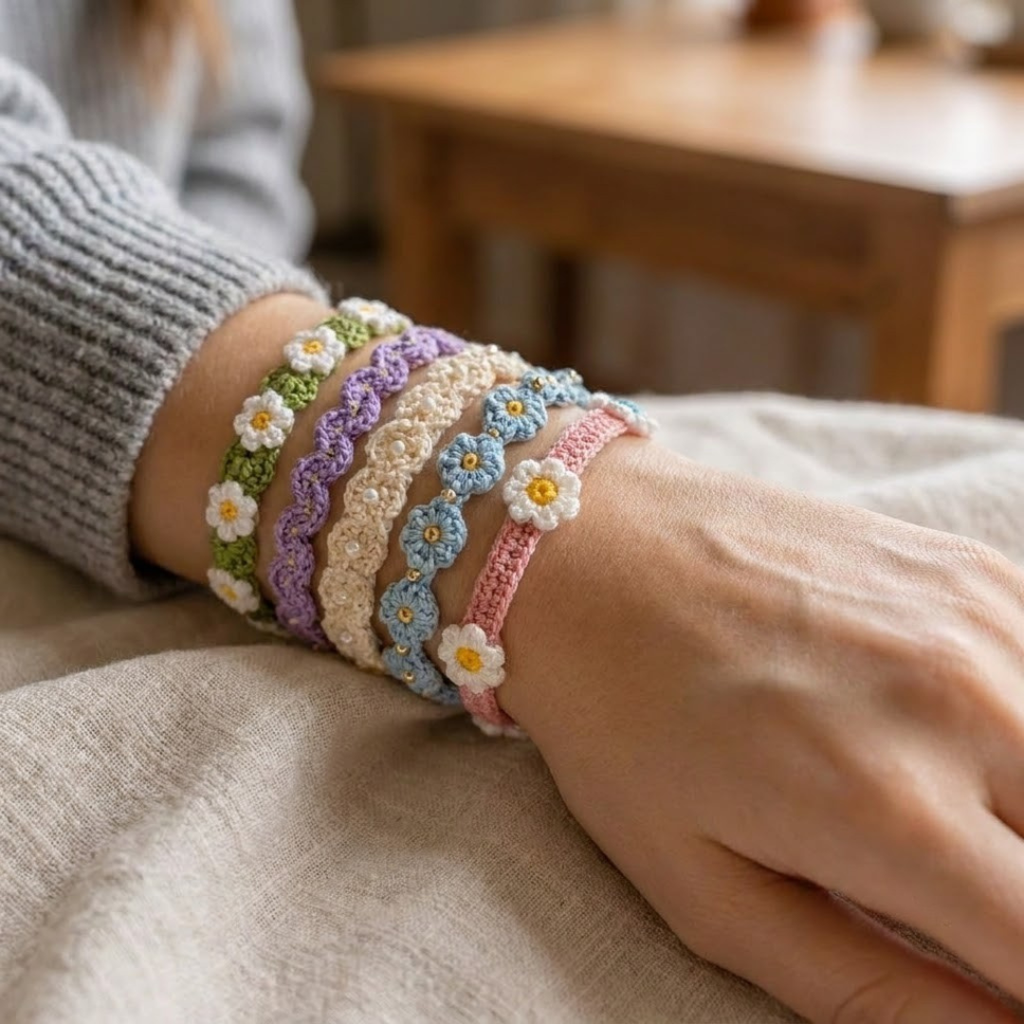 Crochet Bracelet Pattern Bundle, Boho Friendship Bracelets And Gifts