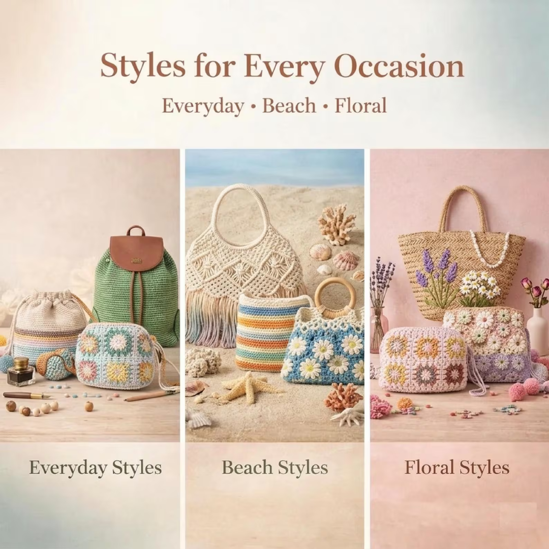 Crochet Bag Bundle, 300+ Patterns Boho, Modern, Vintage, Instant Download