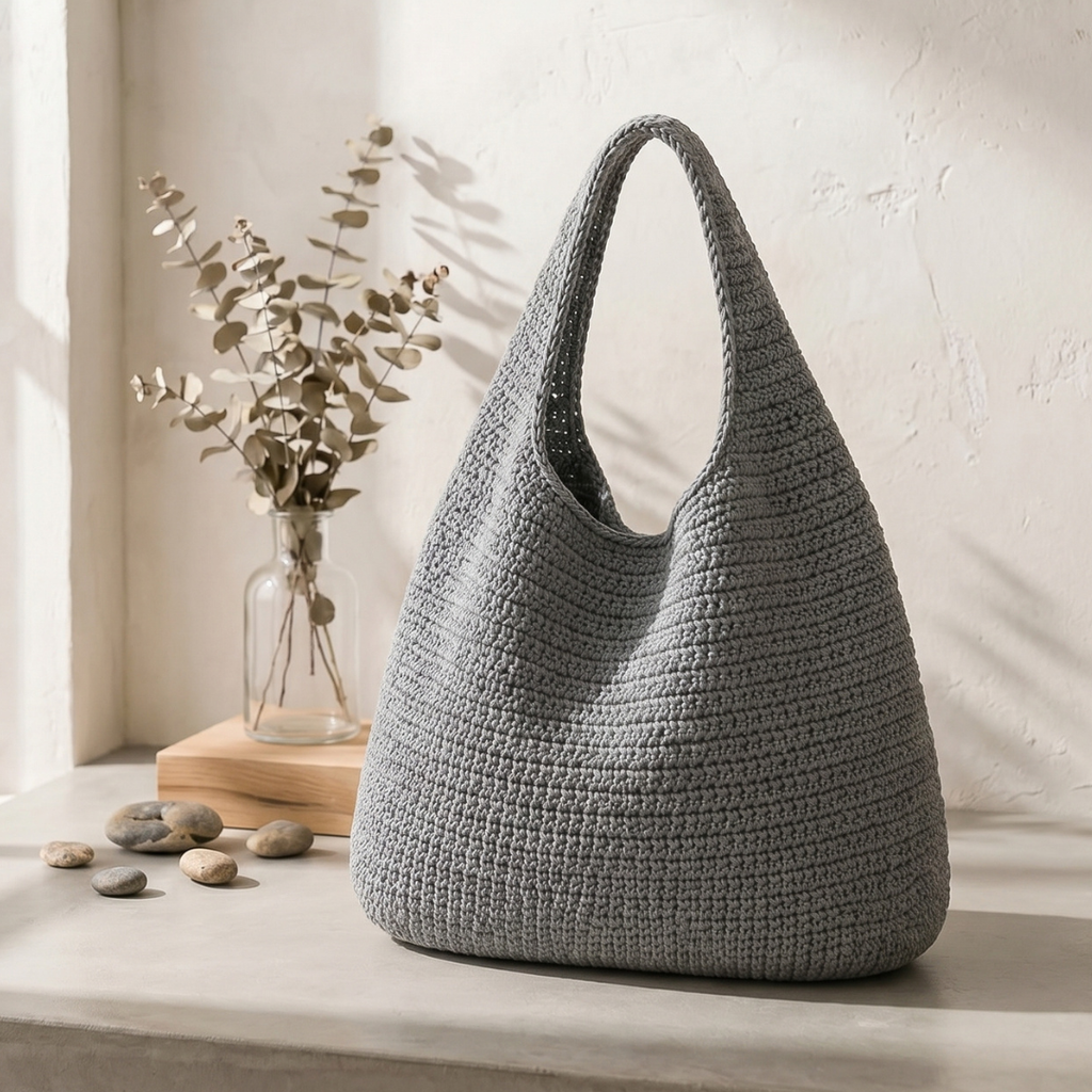 Crochet Bag Pattern PDF, Relaxed Tote, 3 Sizes, Beginner Friendly