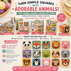Granny Squares & Animals Bundle, 100 Crochet Patterns, Instant Download