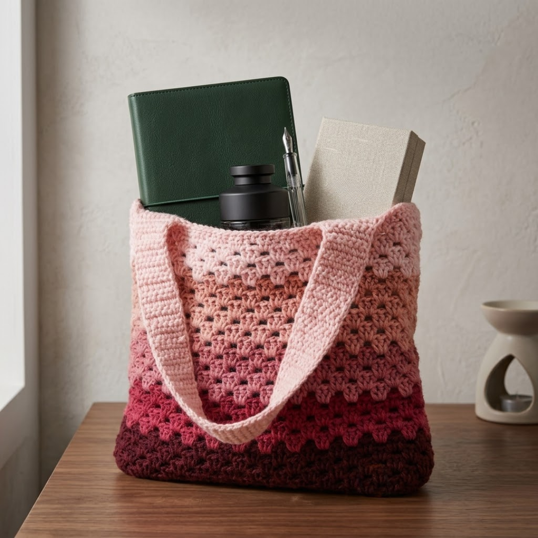 Granny Stitch Tote Bag Crochet Pattern, Beginner Friendly, Instant Download