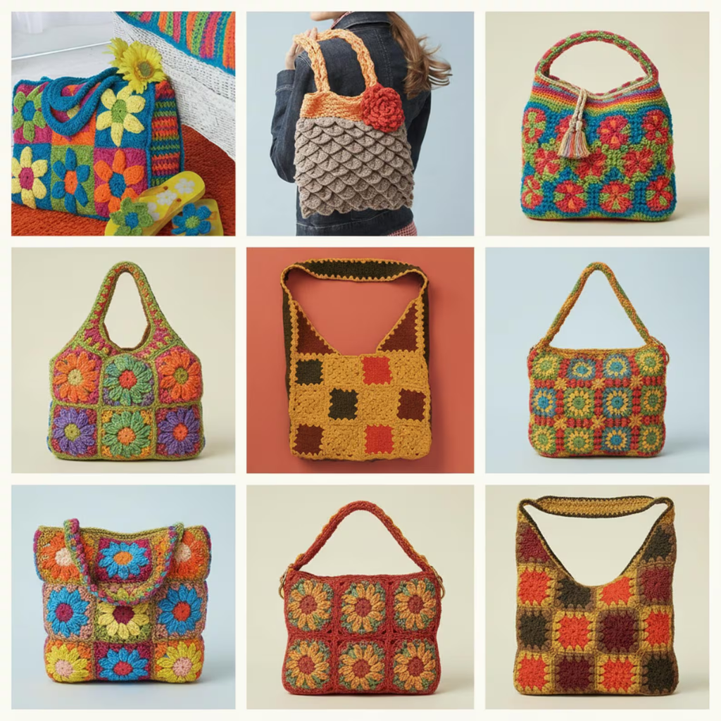 Crochet Bag Bundle, 300+ Patterns Boho, Modern, Vintage, Instant Download