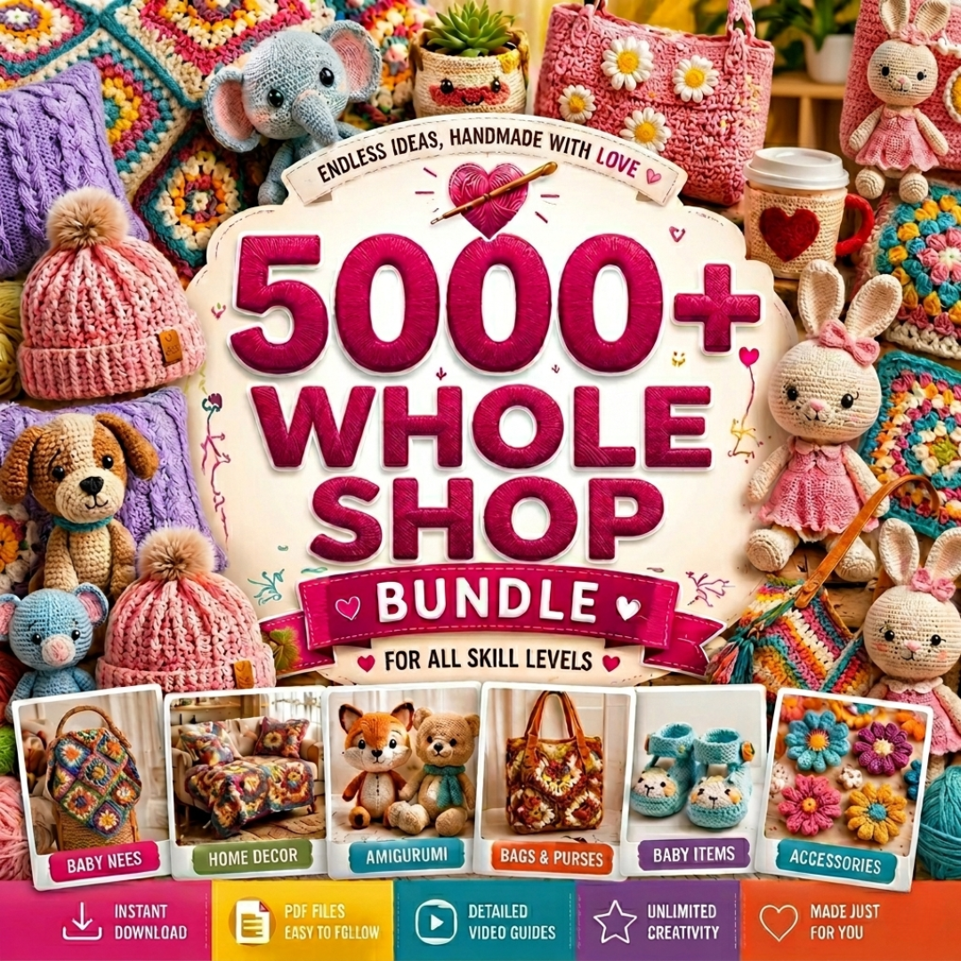 Whole Shop Bundle, All Crochet Patterns, Lifetime Access, Instant Access, Future Patterns Included